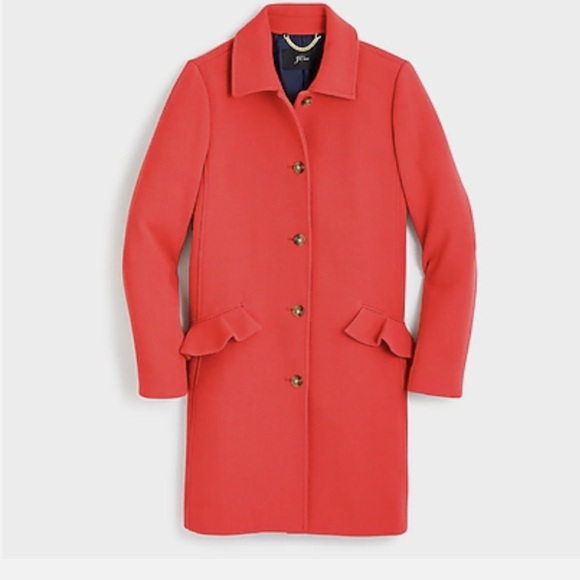 J.Crew Topcoat with ruffle pockets in Italian double cloth wool Petite 0 - Picture 4 of 4